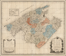 Spain and Balearic Islands Map By Antonio Despuig y Damento