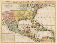 United States, Florida, South, Southeast, Texas, Midwest and Southwest Map By Henri Chatelain