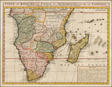 South Africa and East Africa Map By Henri Chatelain