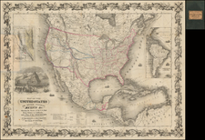 United States and California Map By Joseph Hutchins Colton