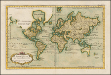 World and World Map By Jacques Nicolas Bellin