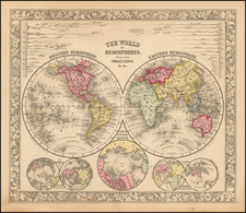 World Map By Samuel Augustus Mitchell Jr.