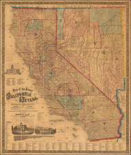 Nevada and California Map By Warren Holt  &  S.B. Linton