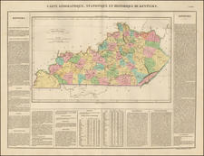 South and Kentucky Map By Jean Alexandre Buchon