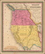 Southwest, Rocky Mountains, Oregon and California Map By Samuel Augustus Mitchell