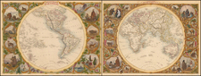 World, Eastern Hemisphere, Western Hemisphere, South America and America Map By John Tallis