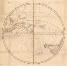 Polar Maps, Indian Ocean, Pacific, Australia and New Zealand Map By Chrysologue Noel Andre