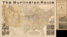 United States Map By Rand McNally & Company / Chicago Burlington & Quincy Railroad Chicago Burlington & Quincy Railroad