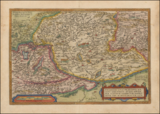 Austria, Hungary, Romania and Balkans Map By Abraham Ortelius