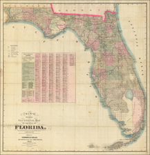 Florida Map By George F. Cram