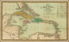 Caribbean Map By Samuel Augustus Mitchell