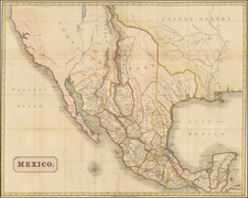 Texas, Southwest, Rocky Mountains, Mexico and California Map By Henry Colburn