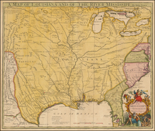 United States, South, Southeast, Texas, Midwest and Plains Map By John Senex