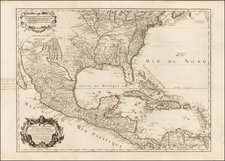 South, Texas, Midwest, Plains, Southwest, Rocky Mountains and Mexico Map By Guillaume De L'Isle