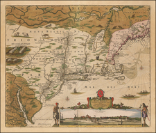 New England, Mid-Atlantic and Canada Map By Nicolaes Visscher I