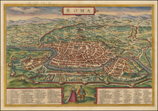 Rome Map By Georg Braun  &  Frans Hogenberg