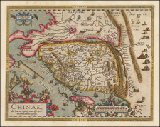 China, Japan, Southeast Asia and Philippines Map By Abraham Ortelius