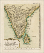 India Map By Jacques Nicolas Bellin