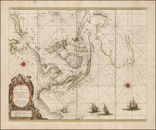 Indian Ocean, China, Southeast Asia and Australia Map By Pieter Goos