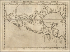 South, Southeast, Texas, Southwest, Rocky Mountains, Mexico and Baja California Map By Girolamo Ruscelli