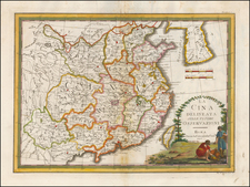 China and Korea Map By Giovanni Maria Cassini