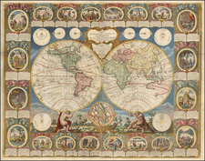 World and World Map By Jean Baptiste Louis Clouet - Louis Joseph Mondhare