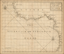 Africa and West Africa Map By John Senex / Edmond Halley / Nathaniel Cutler