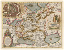 Poland, Russia, Ukraine, Baltic Countries and Russia in Asia Map By Willem Janszoon Blaeu