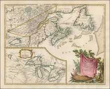 New England, Midwest and Canada Map By Didier Robert de Vaugondy