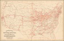 United States Map By Samuel Augustus Mitchell Jr.