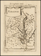 Mid-Atlantic and Southeast Map By Alain Manesson Mallet