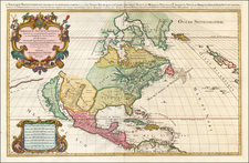 North America and California Map By Alexis-Hubert Jaillot