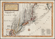 New England and Mid-Atlantic Map By Herman Moll