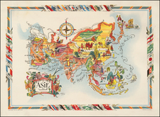 Asia and Pictorial Maps Map By Jacques  Liozu