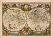 World and World Map By Henricus Hondius / Jan Jansson