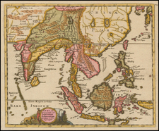 China, India, Southeast Asia, Philippines and Other Islands Map By Philipp Clüver