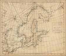 Baltic Countries and Scandinavia Map By John Senex / Edmond Halley / Nathaniel Cutler