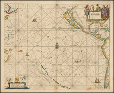 Pacific, Oceania, New Zealand and California as an Island Map By John Seller