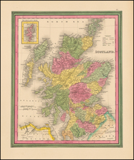 Scotland Map By Samuel Augustus Mitchell