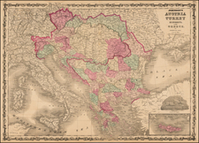 Hungary, Balkans, Turkey and Greece Map By Benjamin P Ward  &  Alvin Jewett Johnson