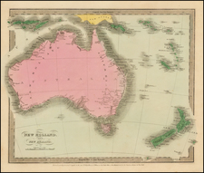 Australia and New Zealand Map By David Hugh Burr
