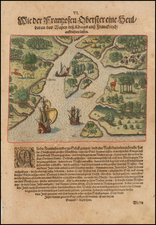 Florida and Southeast Map By Theodor De Bry