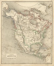 Texas and North America Map By W. & R. Chambers