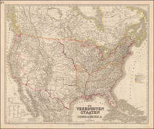 United States and Canada Map By Heinrich Kiepert