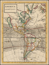 South America and America Map By Herman Moll