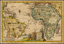 Atlantic Ocean, South America, Africa and Africa Map By Pieter van der Aa