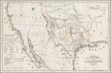 Texas, Southwest, Rocky Mountains and California Map By William Hemsley Emory