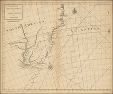 South America and Brazil Map By John Senex / Edmond Halley / Nathaniel Cutler