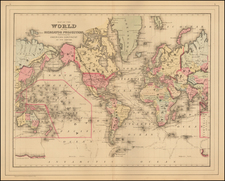 World and World Map By Samuel Augustus Mitchell Jr.