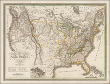 United States and Texas Map By Carl Ferdinand Weiland